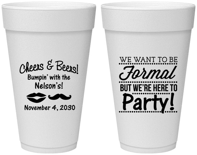 Personalized Birthday 20 oz Foam Cups - Cheers Beers Formal | 20133