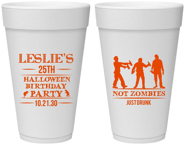 Personalized Birthday 20 oz Foam Cups - 25th Halloween | 20143