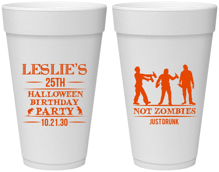 Personalized Birthday 20 oz Foam Cups - 25th Halloween | 20143