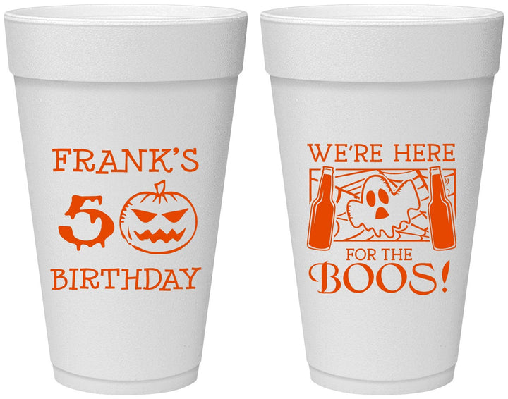 Personalized Birthday 20 oz Foam Cups - 50th Halloween | 20157