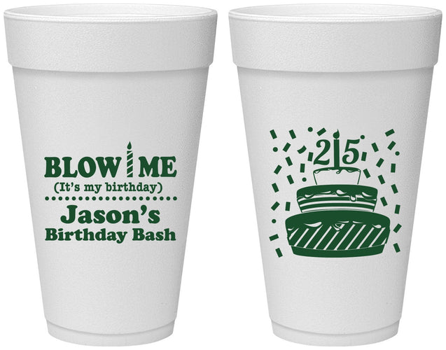 Personalized Birthday 20 oz Foam Cups - 25th | 20169