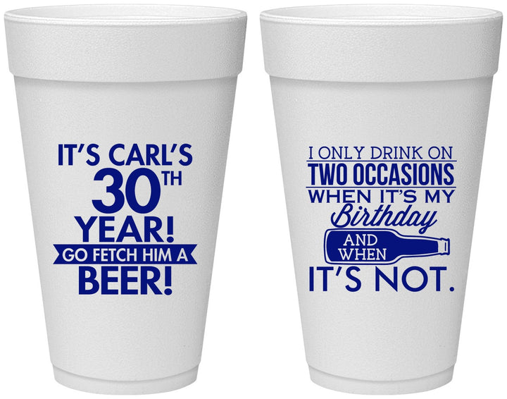 Personalized Birthday 20 oz Foam Cups - 30th | 20170