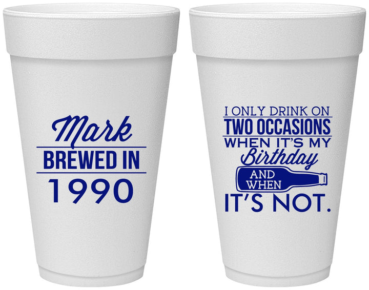 Personalized Birthday 20 oz Foam Cups - 40th | 20171