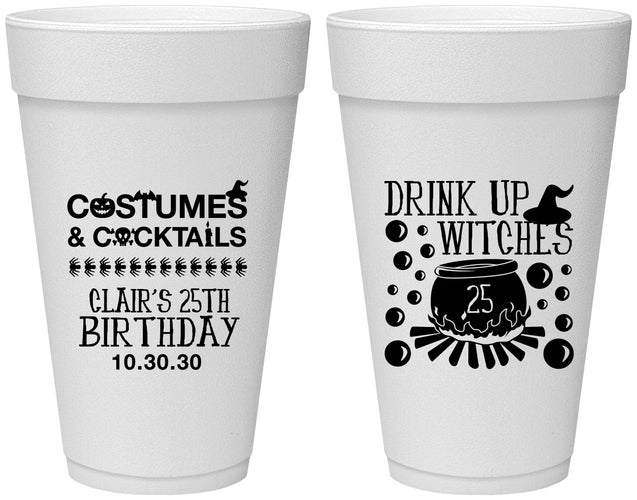 Personalized Birthday 20 oz Foam Cups - 25th Halloween | 20184