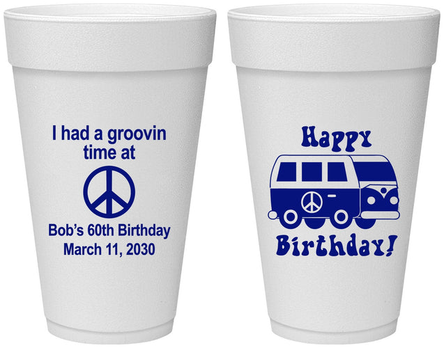 Personalized Birthday 20 oz Foam Cups - 60th | 20186