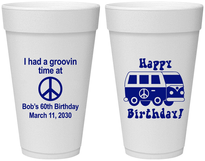 Personalized Birthday 20 oz Foam Cups - 60th | 20186