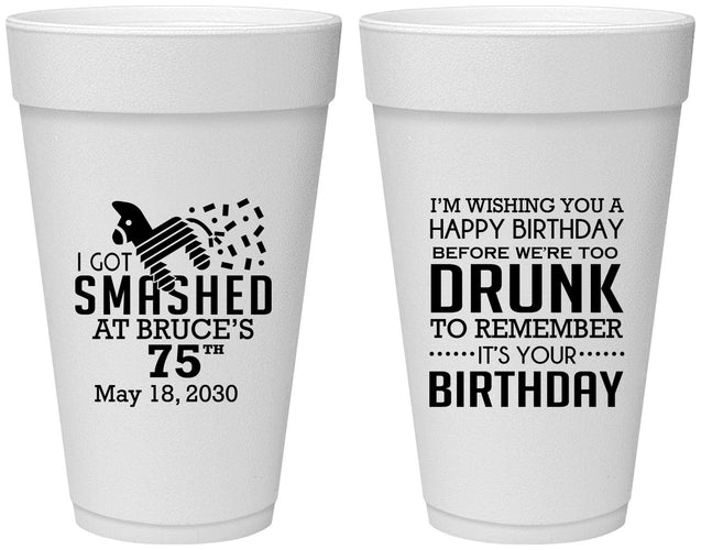 Personalized Birthday 20 oz Foam Cups - 75th | 20195
