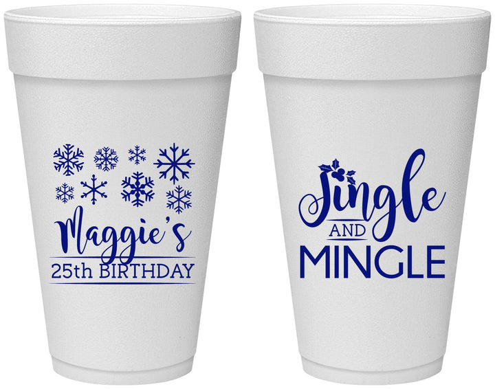 Personalized Birthday 20 oz Foam Cups - 25th Christmas | 20197