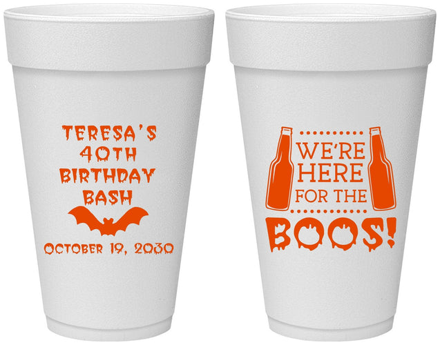 Personalized Birthday 20 oz Foam Cups - 40th Halloween | 20198