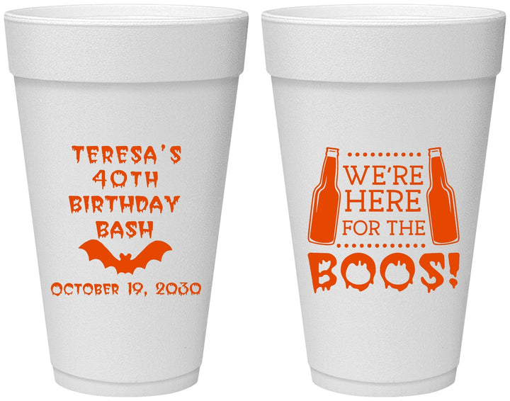 Personalized Birthday 20 oz Foam Cups - 40th Halloween | 20198