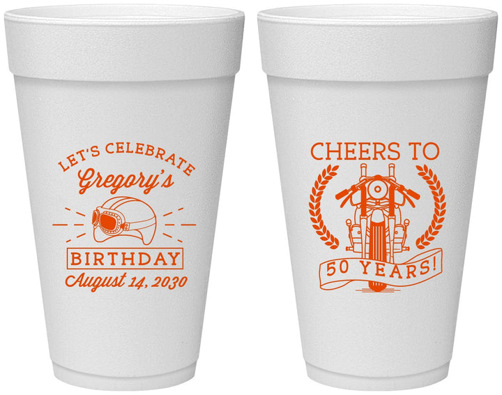 Personalized Birthday 20 oz Foam Cups - Cheers To 50 Years | 20220