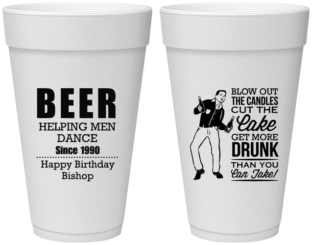 Personalized Birthday 20 oz Foam Cups - 40th | 20231