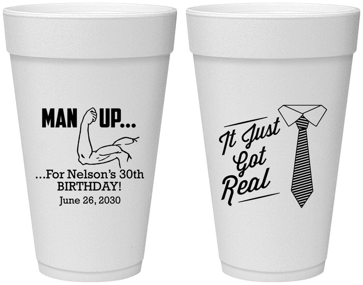 Personalized Birthday 20 oz Foam Cups - 30th | 20234