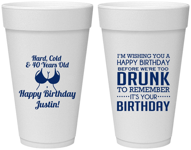 Personalized Birthday 20 oz Foam Cups - 40th | 20237