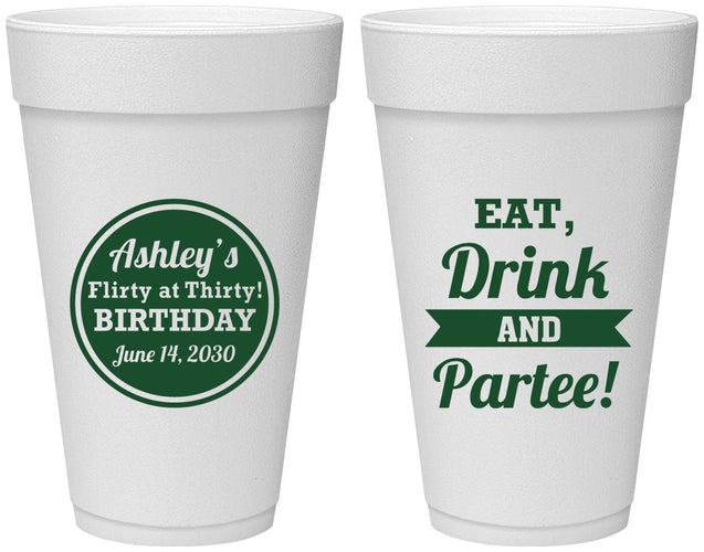Personalized Birthday 20 oz Foam Cups - 30th | 20242
