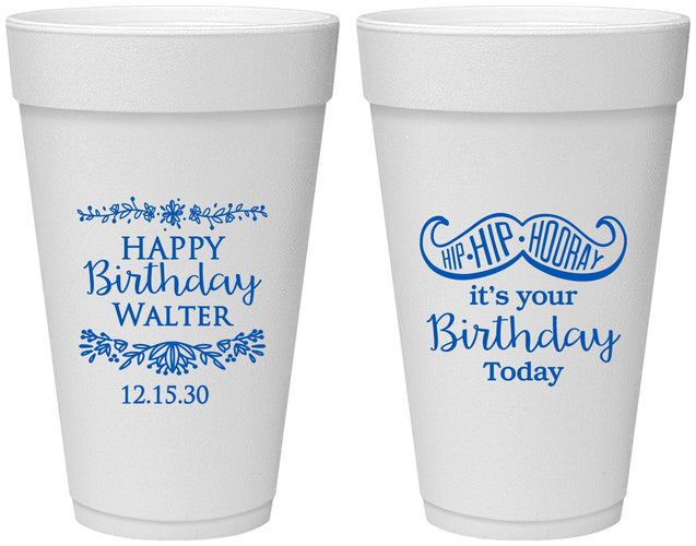 Personalized Birthday 20 oz Foam Cups - Hip Hip Hooray | 20250