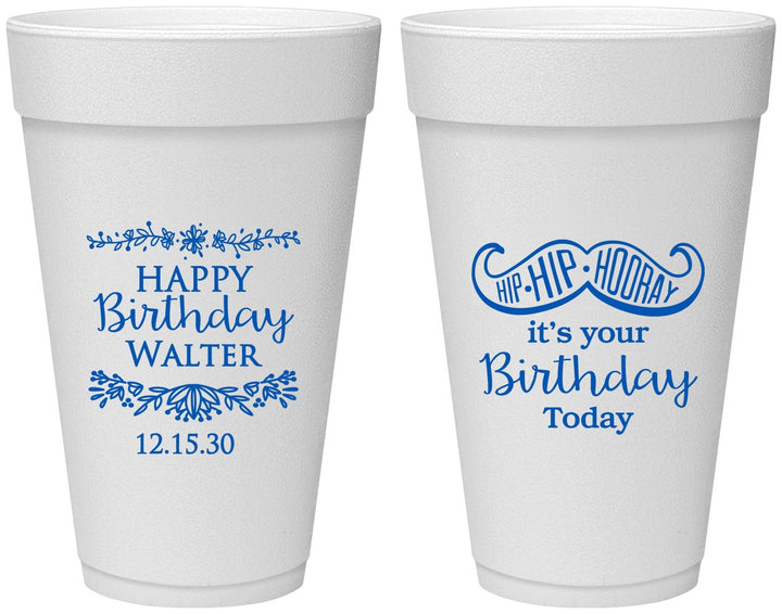 Personalized Birthday 20 oz Foam Cups - Hip Hip Hooray | 20250