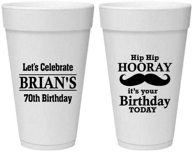 Personalized Birthday 20 oz Foam Cups - 70th | 20251