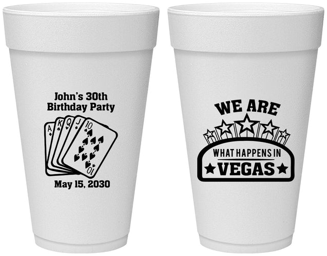 Personalized Birthday 20 oz Foam Cups - 20th Las Vegas | 20263