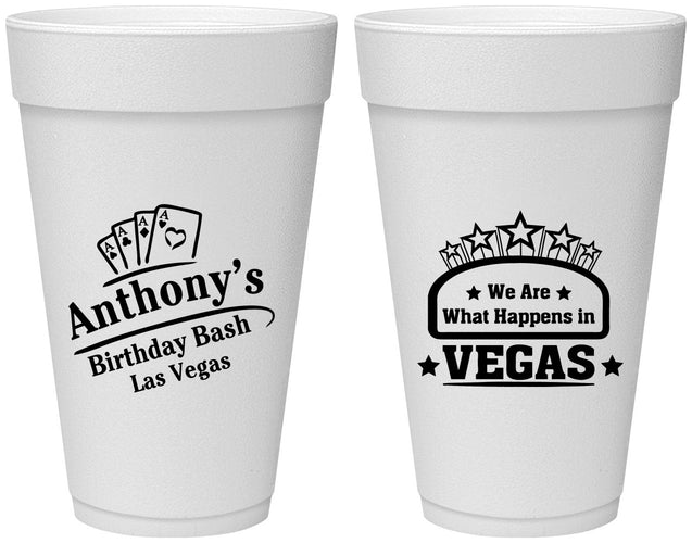 Personalized Birthday 20 oz Foam Cups - Las Vegas | 20264