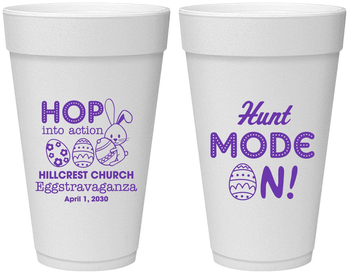 Personalized Easter 20 oz Foam Cups - Hunt Mode On Bunny | 210000