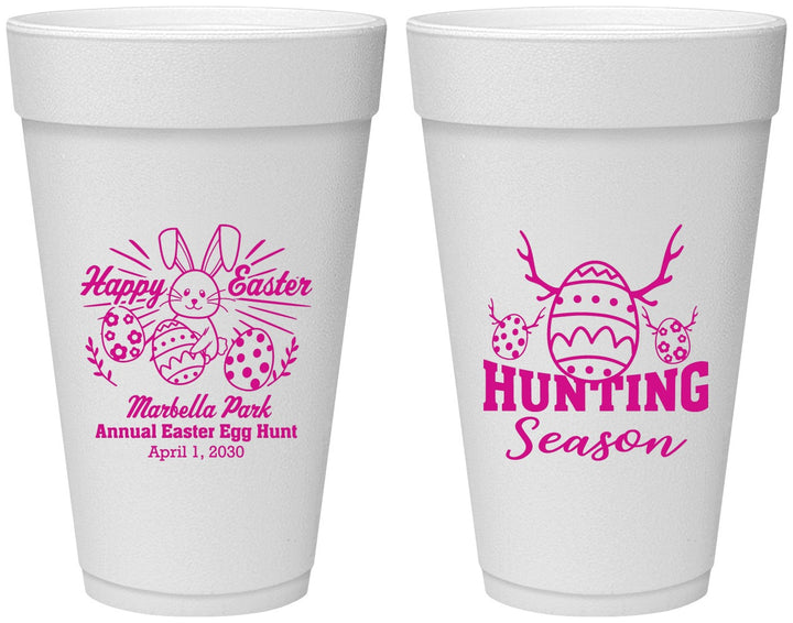 Personalized Easter 20 oz Foam Cups - Bunny Egg Hunt | 210003