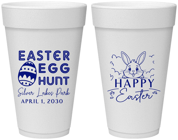 Personalized Easter 20 oz Foam Cups - Egg Hunt Bunny | 210005