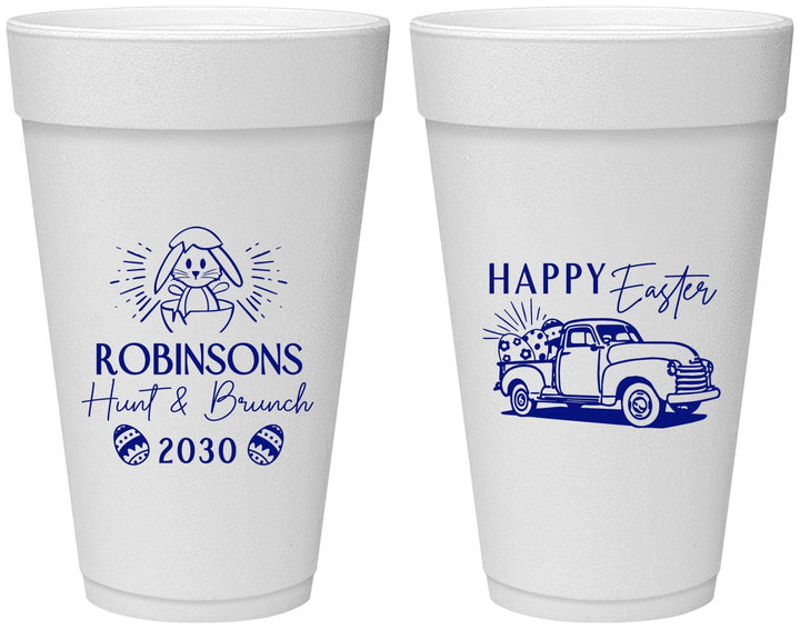 Personalized Easter 20 oz Foam Cups - Hunt And Brunch Bunny | 210013