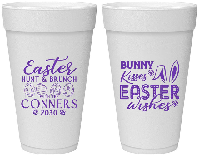 Personalized Easter 20 oz Foam Cups - Bunny Kisses Eggs | 210014