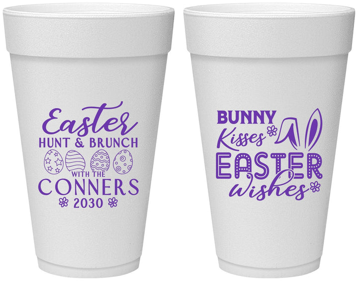 Personalized Easter 20 oz Foam Cups - Bunny Kisses Eggs | 210014