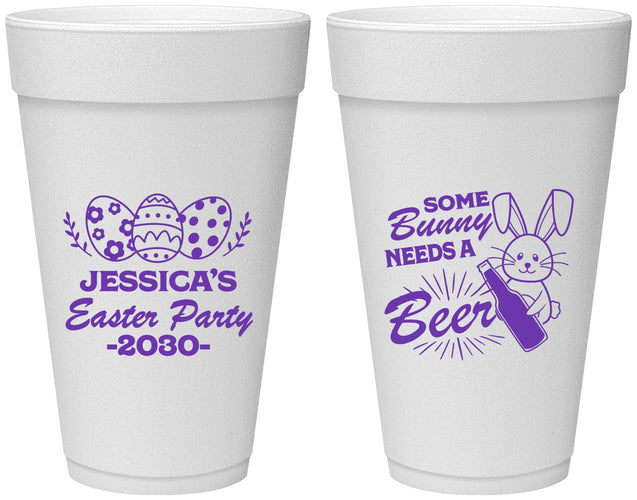 Personalized Easter 20 oz Foam Cups - Bunny Needs A Beer | 210018