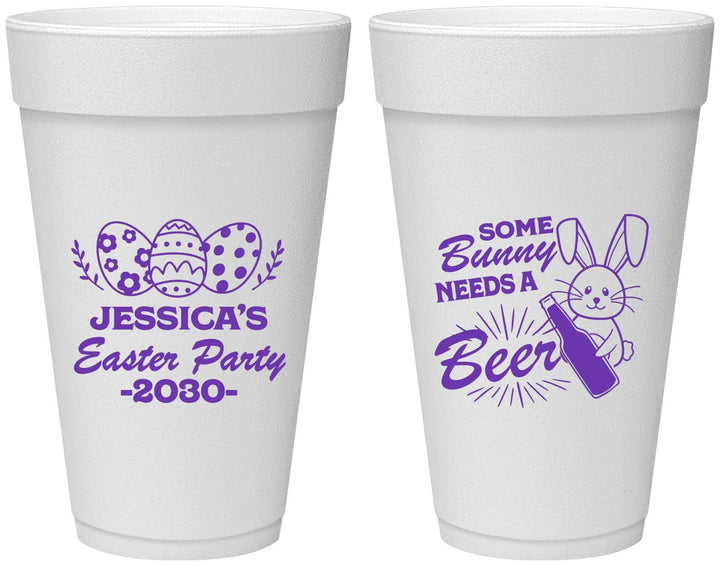 Personalized Easter 20 oz Foam Cups - Bunny Needs A Beer | 210018