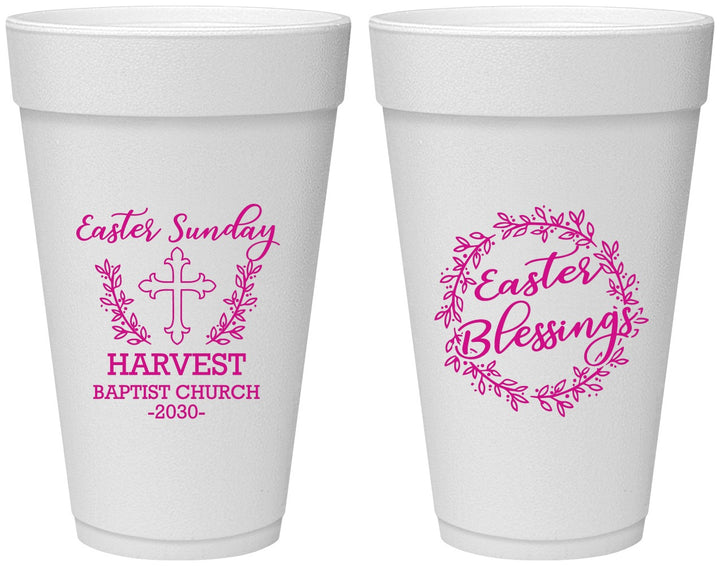 Personalized Easter 20 oz Foam Cups - Easter Sunday Church | 210023