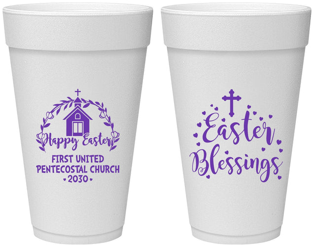Personalized Easter 20 oz Foam Cups - Easter Blessings Church | 210024