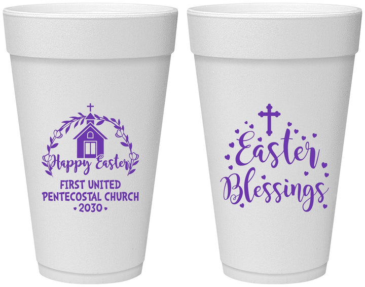 Personalized Easter 20 oz Foam Cups - Easter Blessings Church | 210024