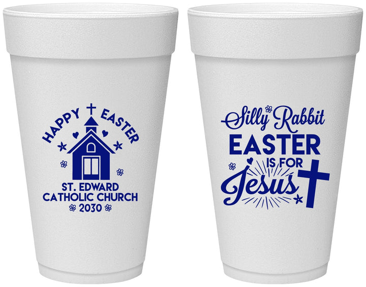 Personalized Easter 20 oz Foam Cups - Silly Rabbit | 210025