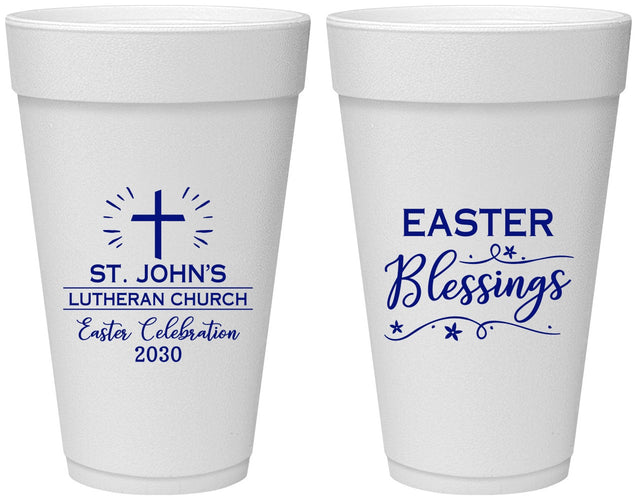 Personalized Easter 20 oz Foam Cups - Easter Blessings Church | 210029