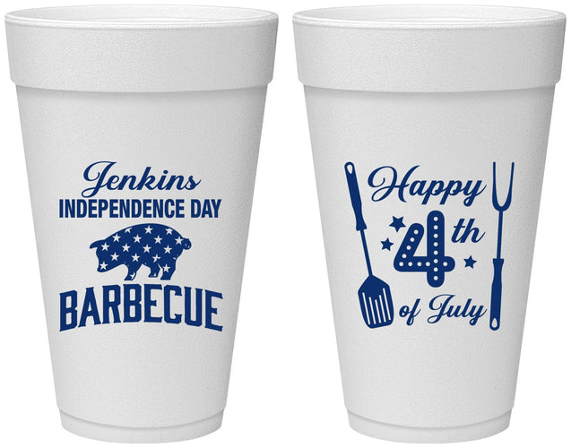Personalized 4th Of July 20 oz Foam Cups - Barbecue Bbq | 220001
