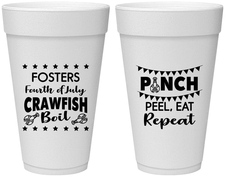 Personalized 4th Of July 20 oz Foam Cups - Crawfish Boil | 220016