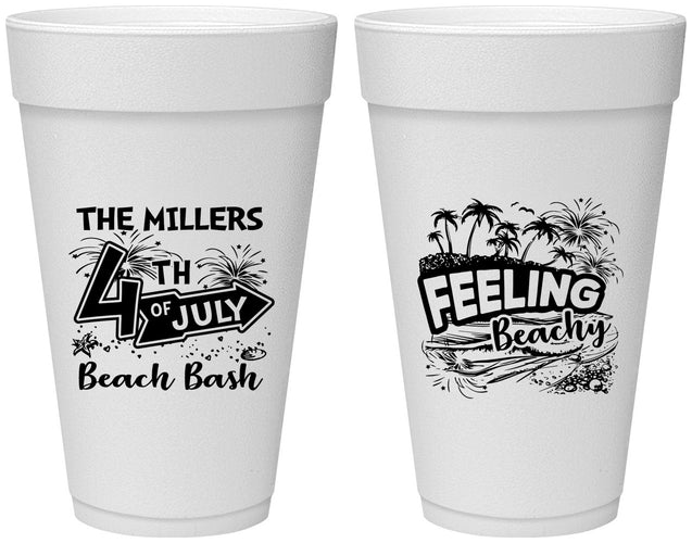 Personalized 4th Of July 20 oz Foam Cups - Feeling Beachy | 220024