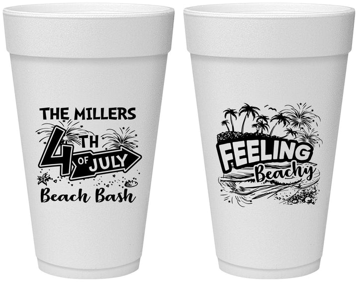 Personalized 4th Of July 20 oz Foam Cups - Feeling Beachy | 220024
