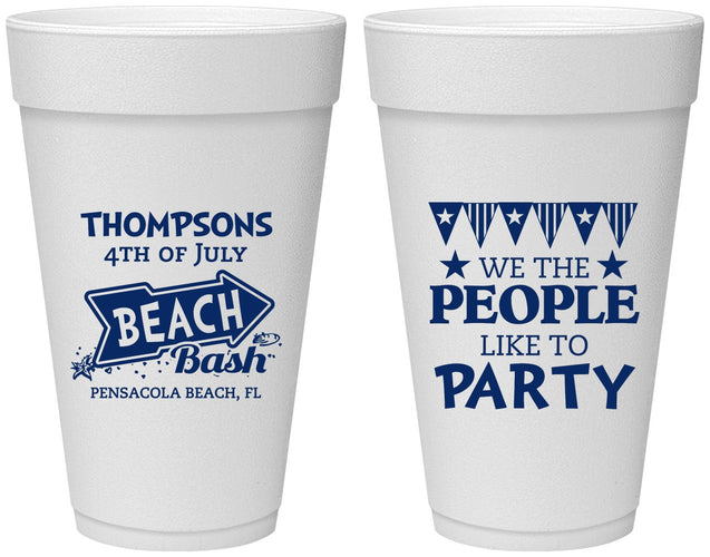 Personalized 4th Of July 20 oz Foam Cups - We The People | 220025