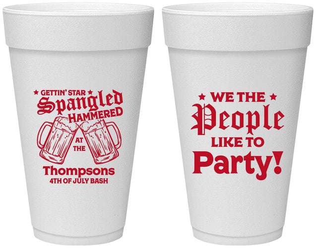 Personalized 4th Of July 20 oz Foam Cups - We The People | 220030