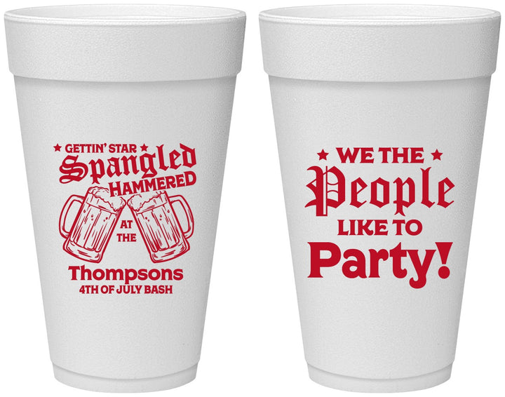 Personalized 4th Of July 20 oz Foam Cups - We The People | 220030