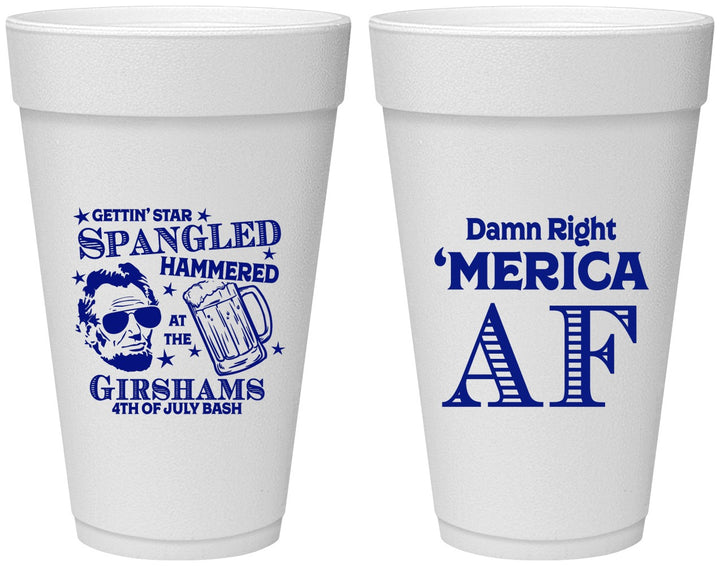 Personalized 4th Of July 20 oz Foam Cups - Merica Af | 220031