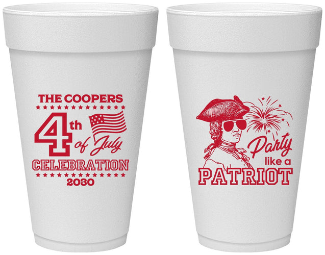 Personalized 4th Of July 20 oz Foam Cups - Patriot | 220038