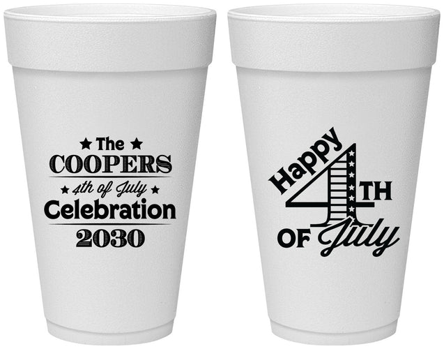 Personalized 4th Of July 20 oz Foam Cups - Independence Day | 220040