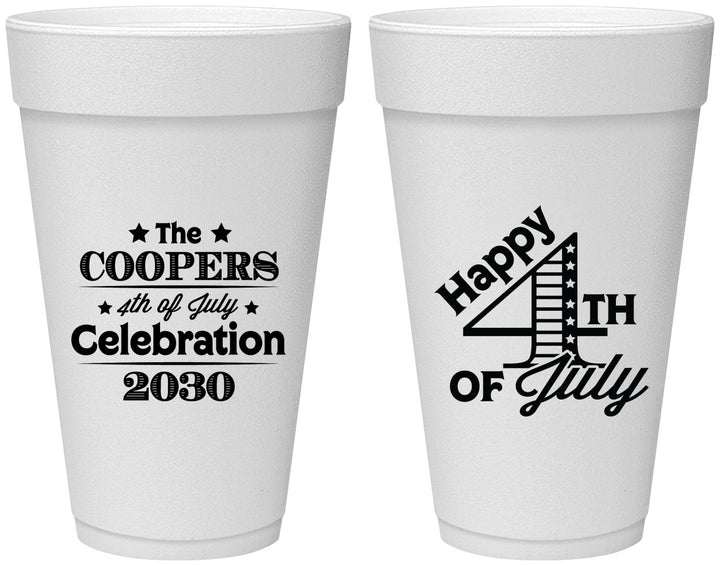Personalized 4th Of July 20 oz Foam Cups - Independence Day | 220040