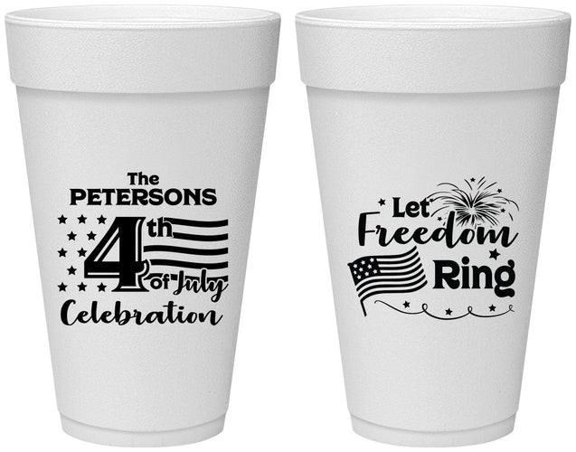 Personalized 4th Of July 20 oz Foam Cups - Fireworks | 220048