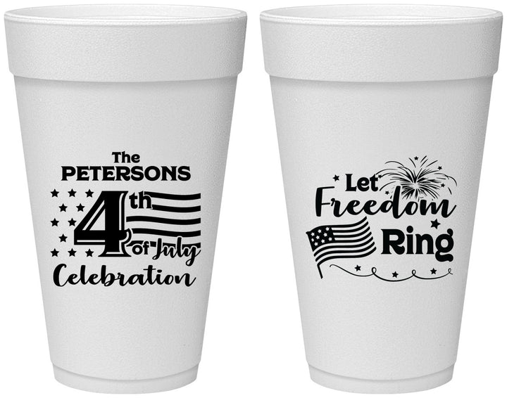 Personalized 4th Of July 20 oz Foam Cups - Fireworks | 220048